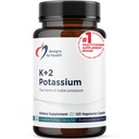 Σχέδια για την Υγεία K+2 Κάλιο - 300mg Δύο Μορφές του καλίου - Διττανθρακικό κάλιο + χάπια γλυκίνης - Συμπλήρωμα Υποστήριξης για τη Διατήρηση Υγιούς Επίπεδα Πίεσης του αίματος (120 Κάψουλες)