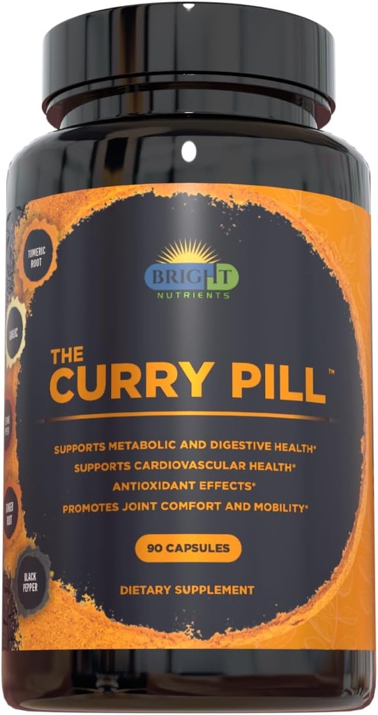 The Curry Pill - 90 Count Dietary Supplement with High-Curcumin Turmeric, Σκόρδο, Τζίντζερ, Καγιέν και Μαύρο Πιπέρι