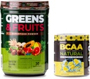Nutrology Πράσινα & Φρούτα Σκόνη-Φυσικά προέρχεται Superfood, Σοκολάτα (30 εξυπηρετούν) BCAA Φυσικό, Plant Based BCAA σκόνη, Λεμονάδα Γεύση (30 εξυπηρετούν)