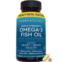 Viva Naturals Τριπλή Δύναμη Ωμέγα 3 Χάπια ιχθυελαίου – 2500 mg Φόρμουλα υψηλής ισχύος με 2250 mg Ωμέγα 3 Λιπαρά Οξέα (συμπεριλαμβανομένων EPA, DHA, DPA) σε μορφή rTG για απορρόφηση – IFOS Certified, 90 Softgels