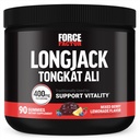 Force Factor Longjack Tongkat Ali Gummies, Tongkat Ali για τους άνδρες για να υποστηρίξουν την ανδρική ζωτικότητα και την κίνηση, 400mg Tongkat Ali με BioPerine, μικτή λεμονάδα μούρων, 90 Gummies