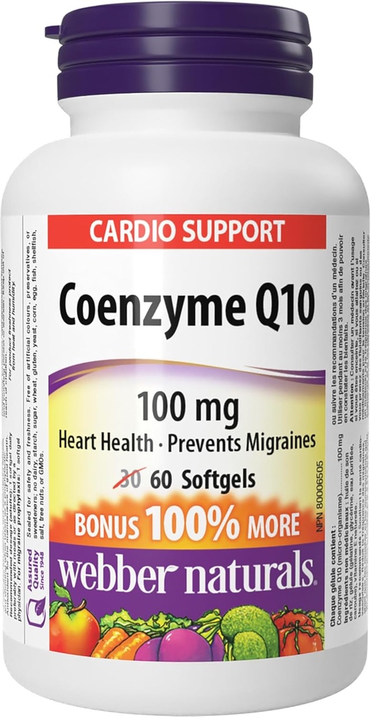 Webber Naturals Συνένζυμο Q10 100 mg, 60 softgels