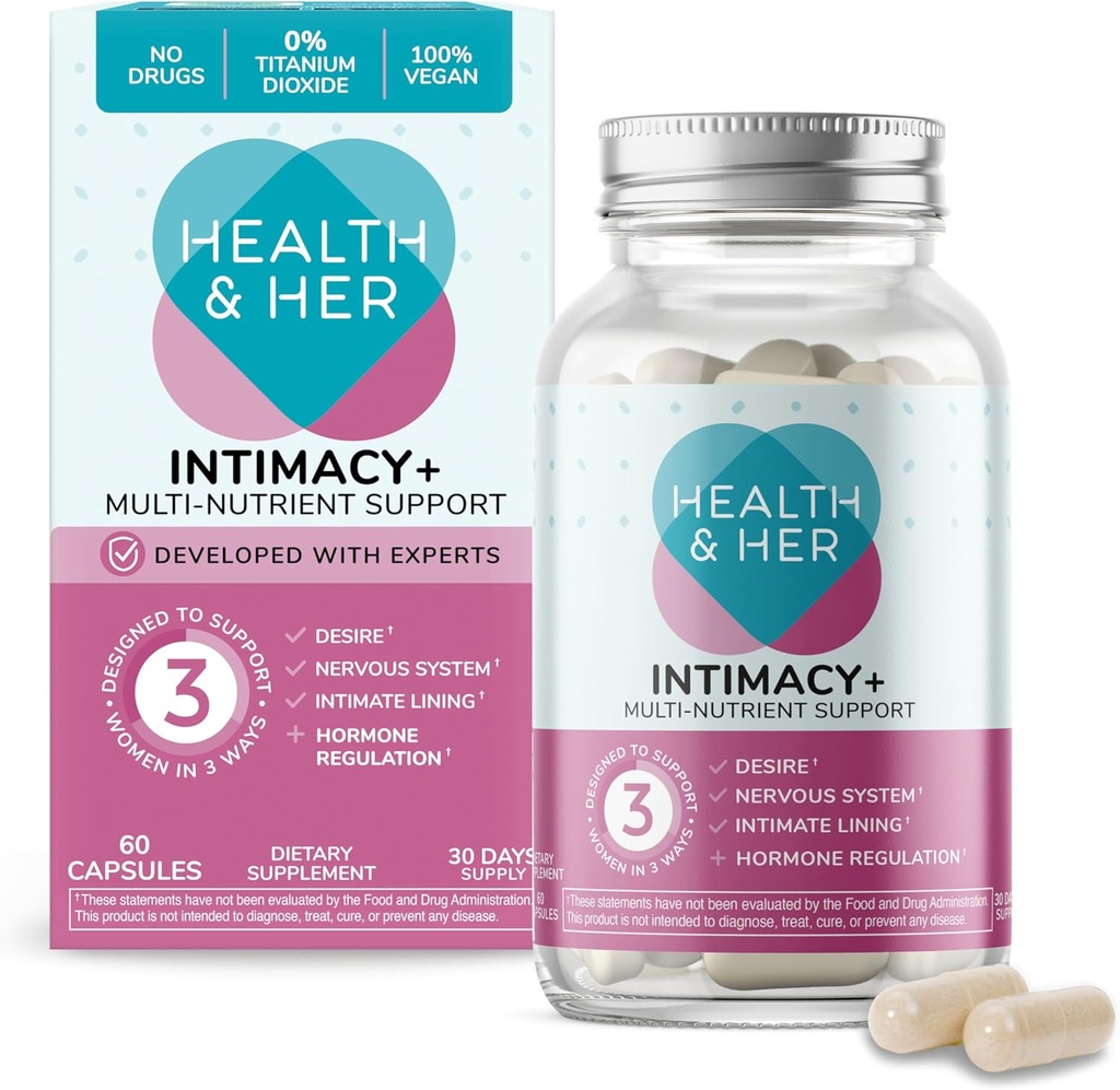 Υγεία & την Intimacy+ Multi-Nutrient Υποστήριξη συμπλήρωμα για τις γυναίκες - Περιέχει ρίζα Maca και Tribulus για να σας βοηθήσει να ανακαλύψετε και πάλι, Vegan (60 ct - 1 Μήνα)