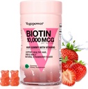 Μαλλιά ανάπτυξη Gummies με Biotin 10.000mcg - Vegan Βιταμίνες μαλλιών Gummy για Yor υγιή μαλλιά, δέρμα & νύχια, Προστέθηκε B-Complex, βιταμίνη D, βιταμίνη Α & ψευδάργυρο - Συμπλήρωμα μαλλιών για γυναίκες άνδρες (60, φράουλα)