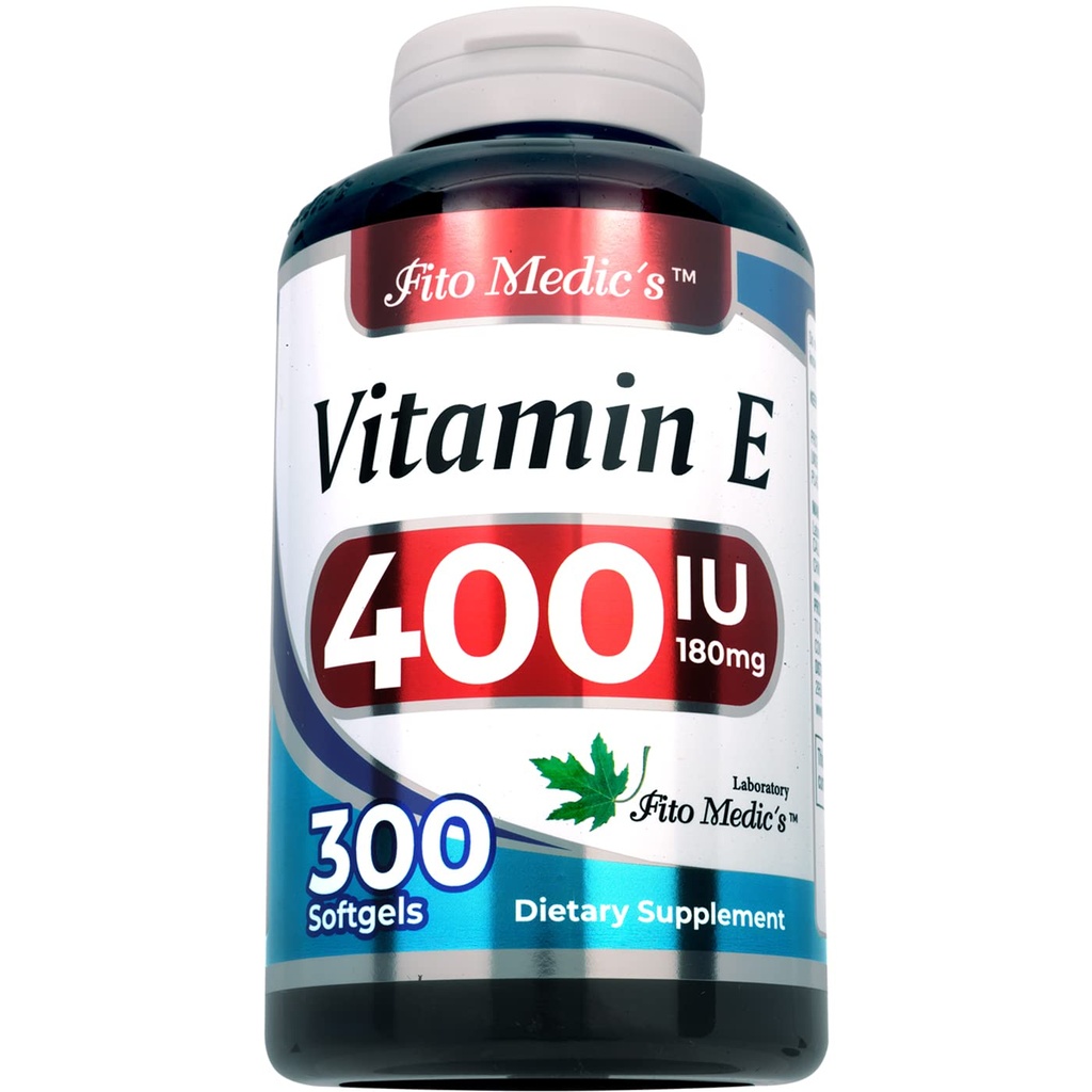 FITO MEDIC'S Lab - Vitamin e - 400 IU, 300 Softgels - Pure- Vitamin e Oil - για Αντιοξειδωτική Υποστήριξη- Βιταμίνη e Κάψουλες - Εξαιρετικά υψηλή απορρόφηση- βιταμίνη ε.