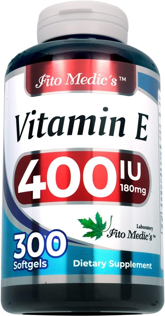FITO MEDIC'S Lab - Vitamin e - 400 IU, 300 Softgels - Pure- Vitamin e Oil - για Αντιοξειδωτική Υποστήριξη- Βιταμίνη e Κάψουλες - Εξαιρετικά υψηλή απορρόφηση- βιταμίνη ε.