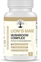 Lions Mane Mushroom Supplement - Premium Fruiting Body Extract - με Chaga, Maitake, Shiitake, Reishi - Mood, Brain and Immune Support, Adaptogen - Non-GMO - 60 Vegan Caps