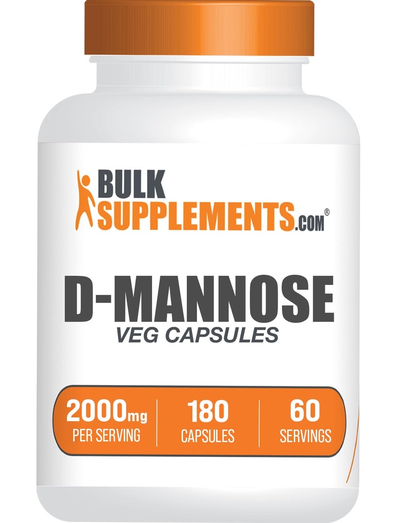 BulkSupplements.com Κάψουλες D-Mannose - D- Mannose συμπλήρωμα, για την υποστήριξη της ουρικής αρτηρίας - Vegan & Gluten Free, 3 κάψουλες ανά υπηρεσία (2000mg), 180 Count (Pack of 1)