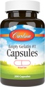 Carlson - Empty Gelatin #1 Capsules, Easy to Separate & Fill, 200 Count (Pack of 1)