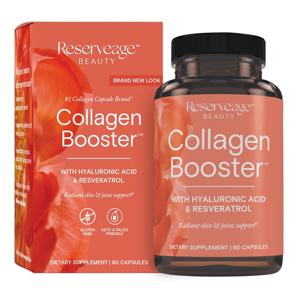 Reserveage Beauty Collagen Booster - Συμπλήρωμα για τη φροντίδα του δέρματος και την κοινή υγεία - Υποστηρίζει υγιεινή παραγωγή κολλαγόνου για τις γυναίκες - 60 κάψουλες (30 υπηρεσίες)
