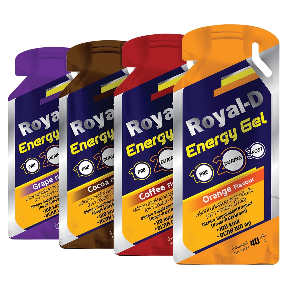 Royal-D Energy Gels for Running - Energy Gel, Running Gels, Sports Gels for Runners, Energy Gel for Cycling, Energy Gel for Running - Ποικίλες Γεύσεις (1.4 Oz Packet, 5 Κάθε - 20 Count)