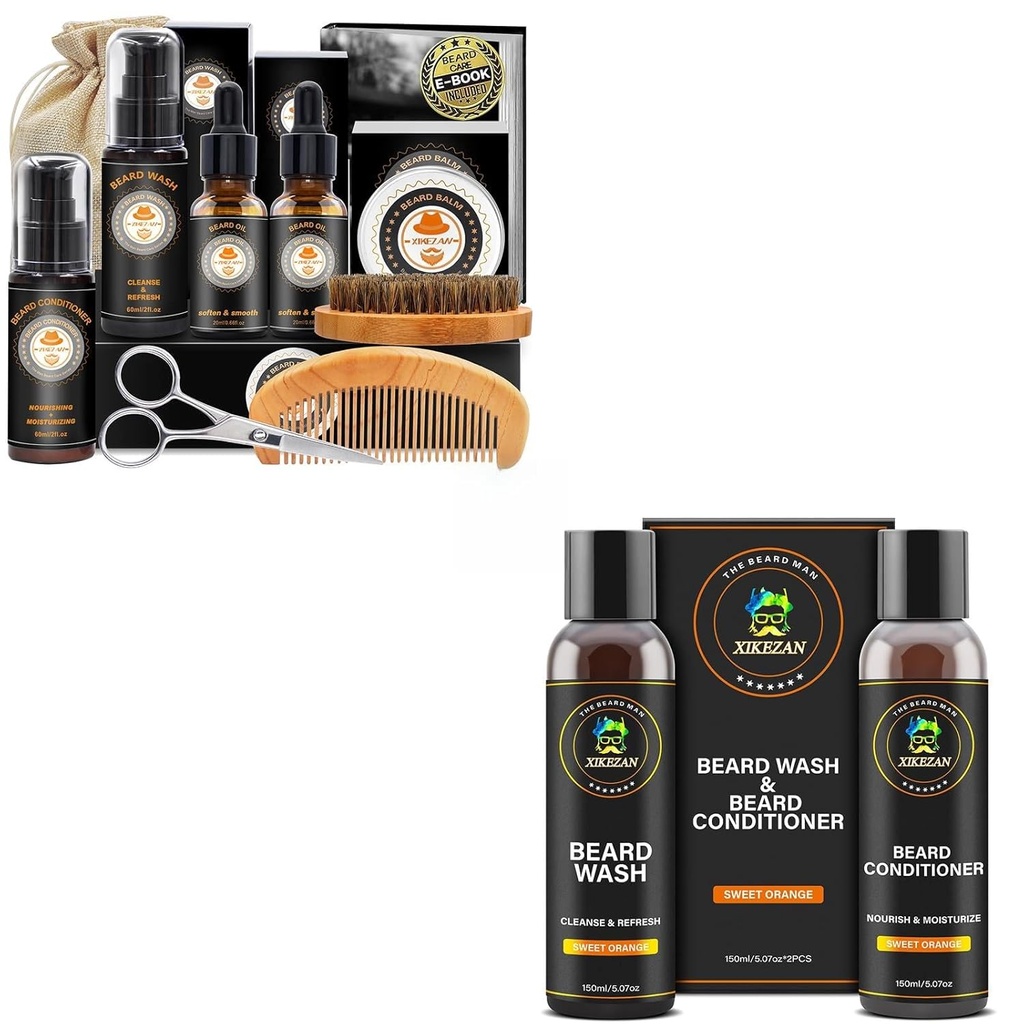 XIKEZAN Δώρα για τους άνδρες w/Beard Kit και Beard Σαμπουάν και Conditioner Set