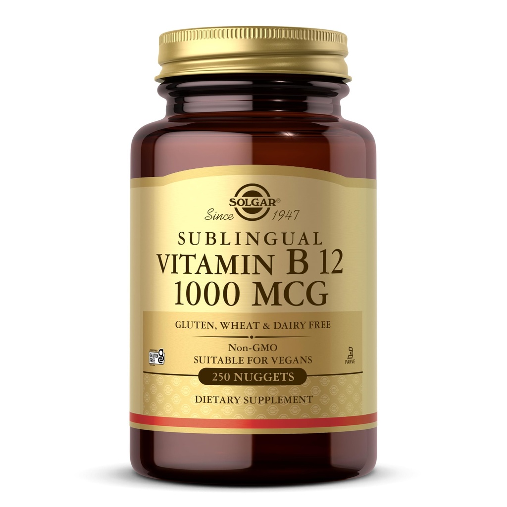 Solgar Vitamin B12 1000 mcg, 250 Ψήγματα - Υποστηρίζει την παραγωγή ενέργειας, Κόκκινα κύτταρα αίματος - Υγιές νευρικό σύστημα - Προάγει την καρδιοαγγειακή υγεία - Βιταμίνη Β - Μη ΓΤΟ, Χωρίς γλουτένη - 250 Σερβιέτες