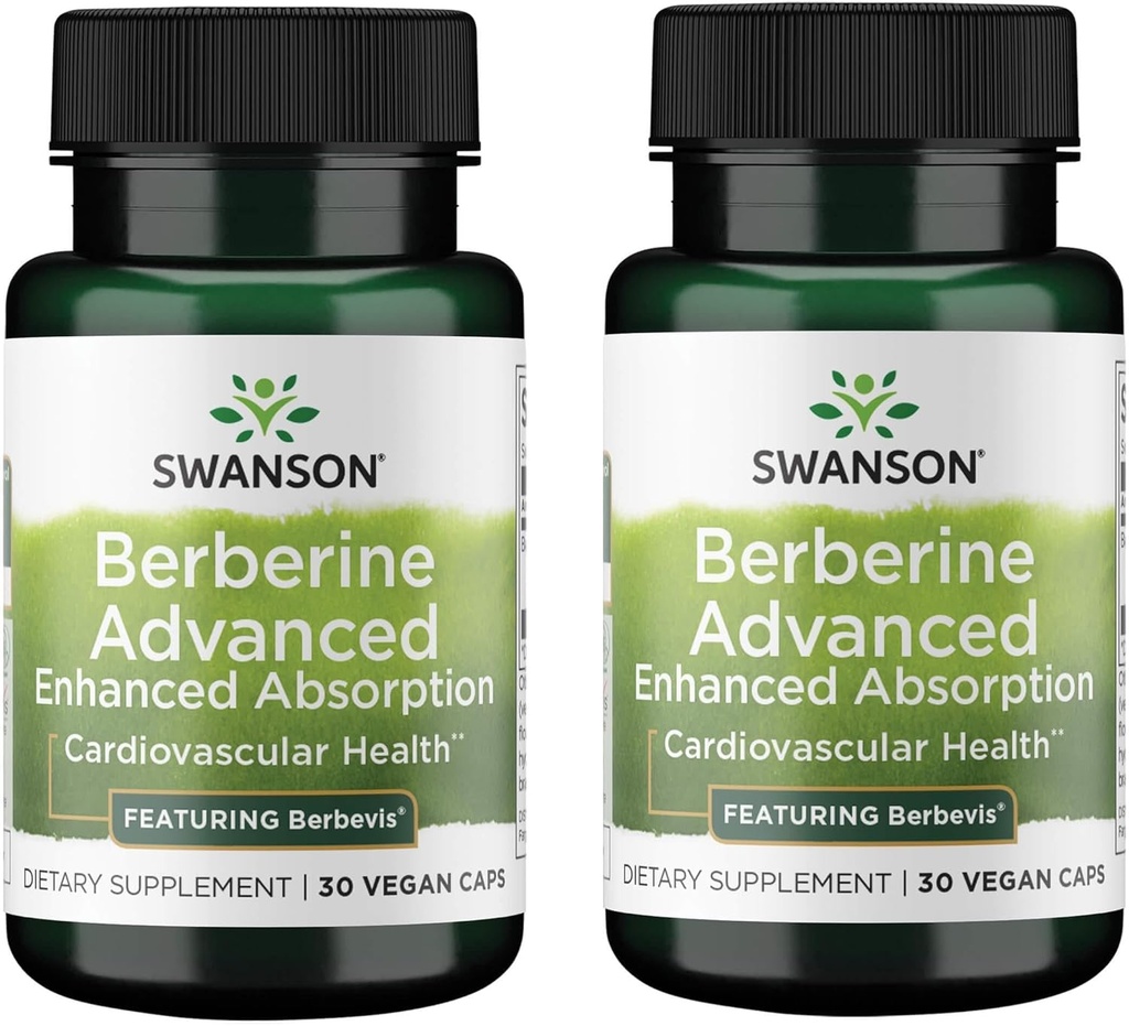Swanson Berberine Advanced Enhanced Absorpition - Διαθέτει Berbevis 550 mg 30 Veg Caps (2 Pack)
