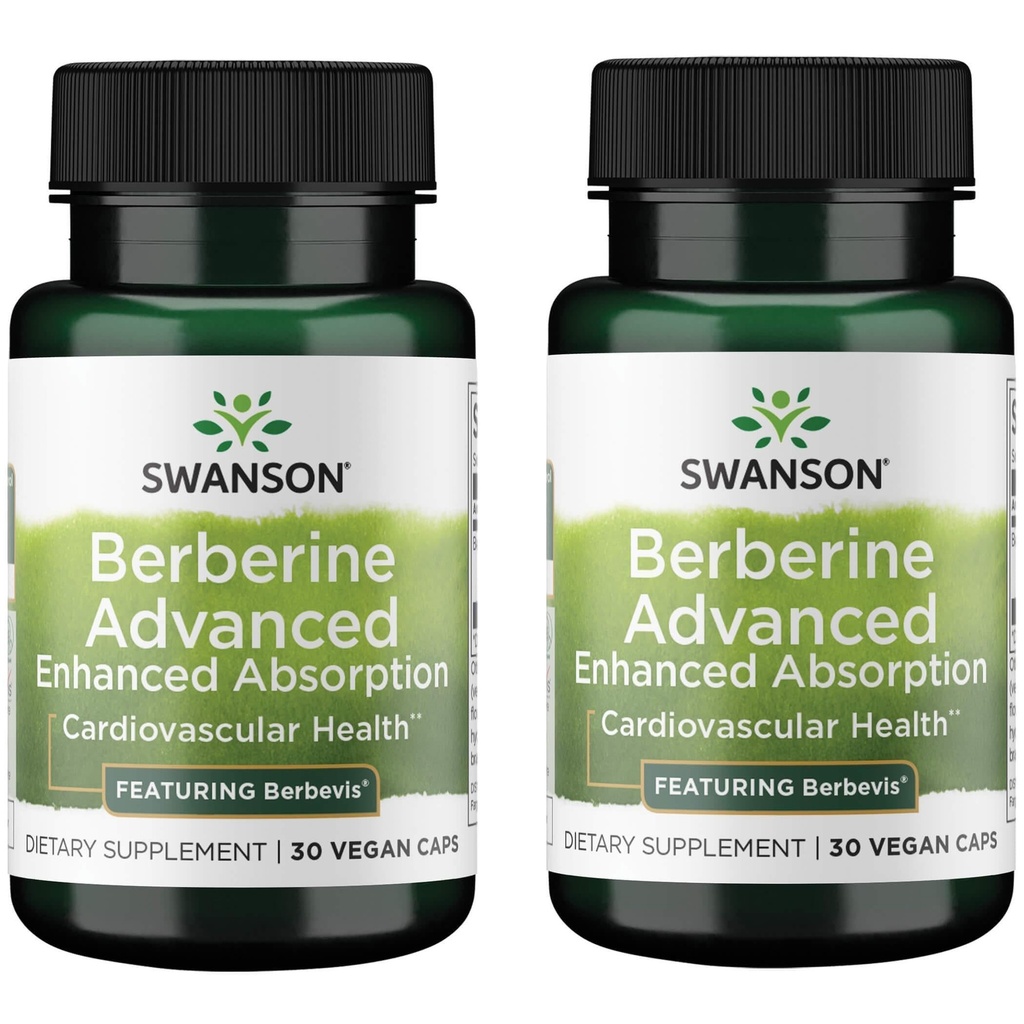 Swanson Berberine Advanced Enhanced Absorpition - Διαθέτει Berbevis 550 mg 30 Veg Caps (2 Pack)