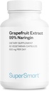 Supersmart - Grapefruit Extract 600mg per Day (99% Naringin) - High Potency GSE Supplement | Non-GMO & Gluten Free - 60 Vegetarian Capsules
