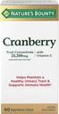 Nature's Bounty Cranberry Dietary Supplement, υποστηρίζει την ουρική και ανοσοποιητική υγεία, Softgels, 25.200 Mg, 60 Ct