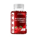 Vitamatic Vitamin B Complex Gummies with Vitamin C & Inositol - Φυσικό άρωμα φράουλας - 60 Gummies (1 μπουκάλι)