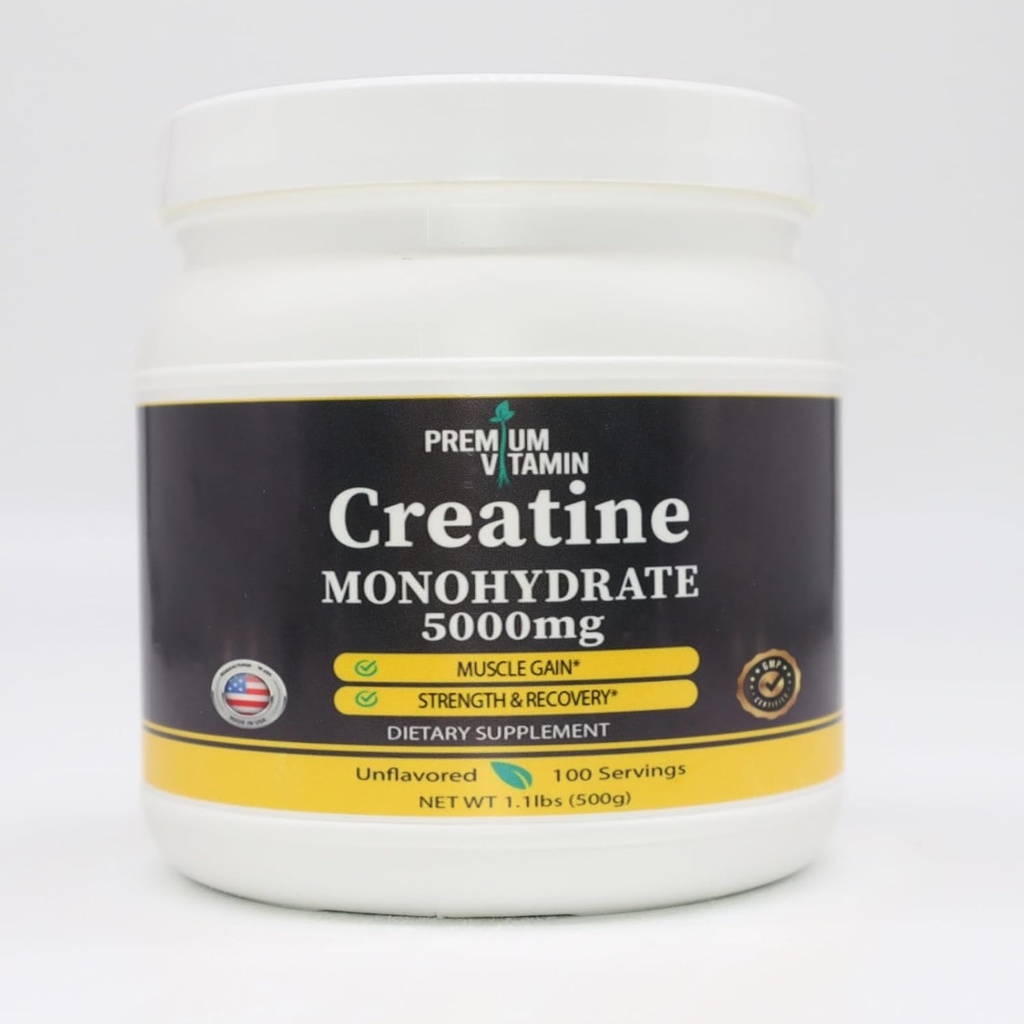 Creatine Monohydrate Powder - Μύες Κερδίστε & Ανάκτηση - Αγνή μη αρωματισμένη σκόνη Creatine - 5g ανά Scoop - 5000mg ανά υπηρεσία - Creatine συμπλήρωμα για άνδρες και γυναίκες - 500 γραμμάρια