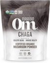 OM MUSHROOM SUPERFOOD Chaga οργανική σκόνη μανιταριών, 7.05 πουγκί ουγγιάς, 100 υπηρεσίες, US Grown, Ιερά αντιοξειδωτικά & ανοσοποιητική υποστήριξη, συμπλήρωμα μανιταριών σούπερ τροφίμων