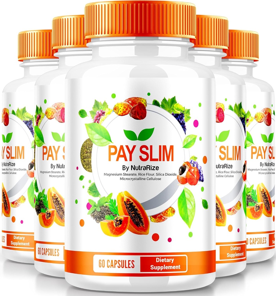 NutraRize (5 Pack) Pay Slim κάψουλες, PaySlim All-Φυσικό συμπλήρωμα για την υγιή απώλεια βάρους, Premium Formula για την επίτευξη του σώματος και την καταλληλότητα στόχους, επίσημες κριτικές (300 κάψουλες)