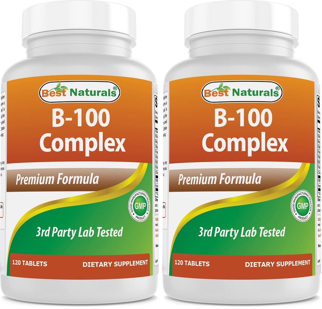 Best Naturals B 100 Complex 120 δισκία (B Complex Vitamins) (120 Count (Pack of 2))