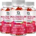 Μαγνήσιο Γλυκινικό Gummies 400 mg με 100 mg Σύνθετο μαγνήσιο - Χηλικό μαγνήσιο Κάλιο συμπλήρωμα με βιταμίνη D, Β6 Υποστηρίζει την ηρεμία, τον ύπνο, τη μνήμη και τους μυς Cramps, Χωρίς ζάχαρη - 180 Gummies