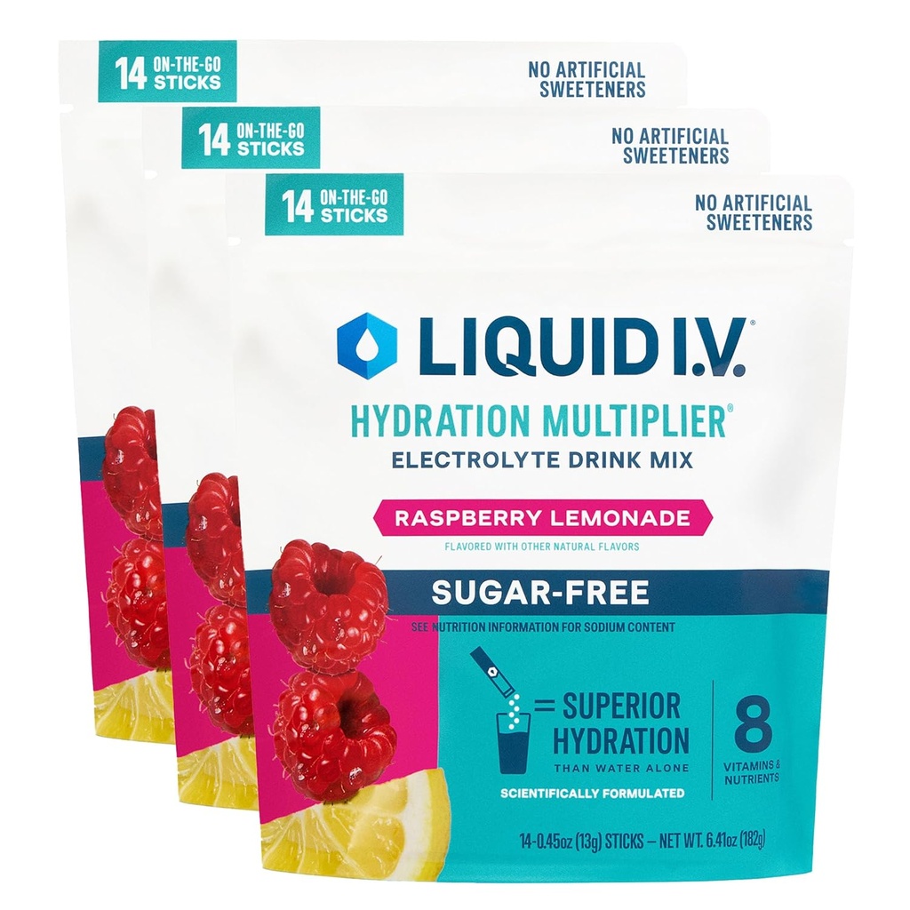 Liquid I.V.® Hydration Multiplier® Sugar-Free - Λεμονάδα σμέουρων 