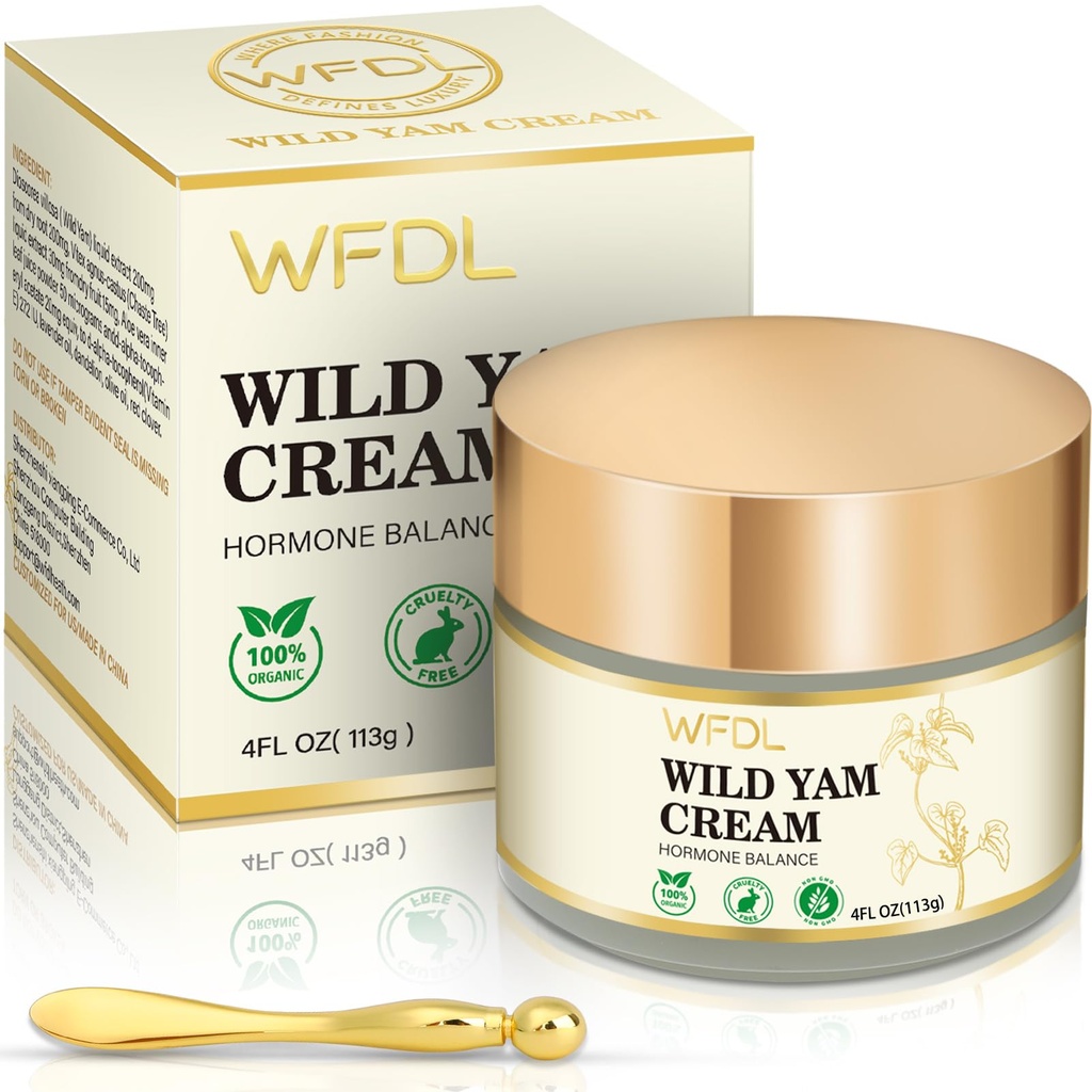 Οργανική Κρέμα Wild Yam με Red Clover, Ενυδατική Κρέμα για τις γυναίκες, Περιλαμβάνει Applicator (4 Ουγγιά)