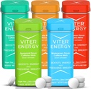 Viter Energy 40mg Μέντες καφεΐνης - Χωρίς ζάχαρη, Β Βιταμίνες, Vegan, Ενισχύει γρήγορη ενεργοποίηση Alert Focus, καφεΐνη Nootropic χάπια συμπλήρωμα (Varietie Flavors, 20pcs, 5 Pack, 100pcs Σύνολο)
