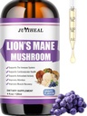 Lions Mane Liquid - Εγκεφαλική υποστήριξη, ενέργεια, μνήμη & εστίαση - Ζάχαρη & Αλκοόλ-free Lions Mane συμπλήρωμα - 4 FL OZ, 4 μήνες προσφοράς, άρωμα σταφυλιών