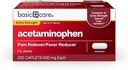   Basic Care Extra Strength Pain Relief, Acetaminophen Caplets, 500 mg, 225 Count