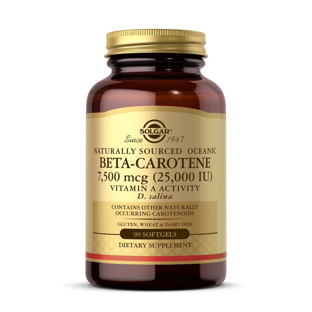 Solgar Oceanic Beta-Carotene 25,000 IU - 90 Softgels - Ισχυρό Αντιοξειδωτικό - 100% Φυσικό Pro-Vitamin A - Χωρίς γλουτένη, Χωρίς γαλακτοκομικά - 90 Σερβιέτες