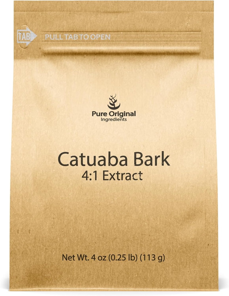PURE ORIGINAL INGREDIENTS Catuaba Bark Extract, 4 oz, 4:1 Extract, Fine Powder, Dietary Supplement
