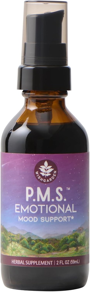 WishGarden Herbs PMS Συναισθηματικό για τις γυναίκες - συμπλήρωμα υποστήριξης για τις γυναίκες με Vitex Berry & Blue Vervain, PMS Mood Swing Relief & PMDD συμπλήρωμα ανακούφισης, συναισθηματική υποστήριξη κατά τη διάρκεια PMS, 2 ουγγιές