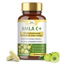 Organic Veda Amla + Capsules, 20 X Concentrated Amla Fruit Juice Extract Natural Vitamin C Supplement - Antioxidants, Immunity, Skin & Hair Growth Support - Whole Green Vitamin C 120 Vegan Capsule