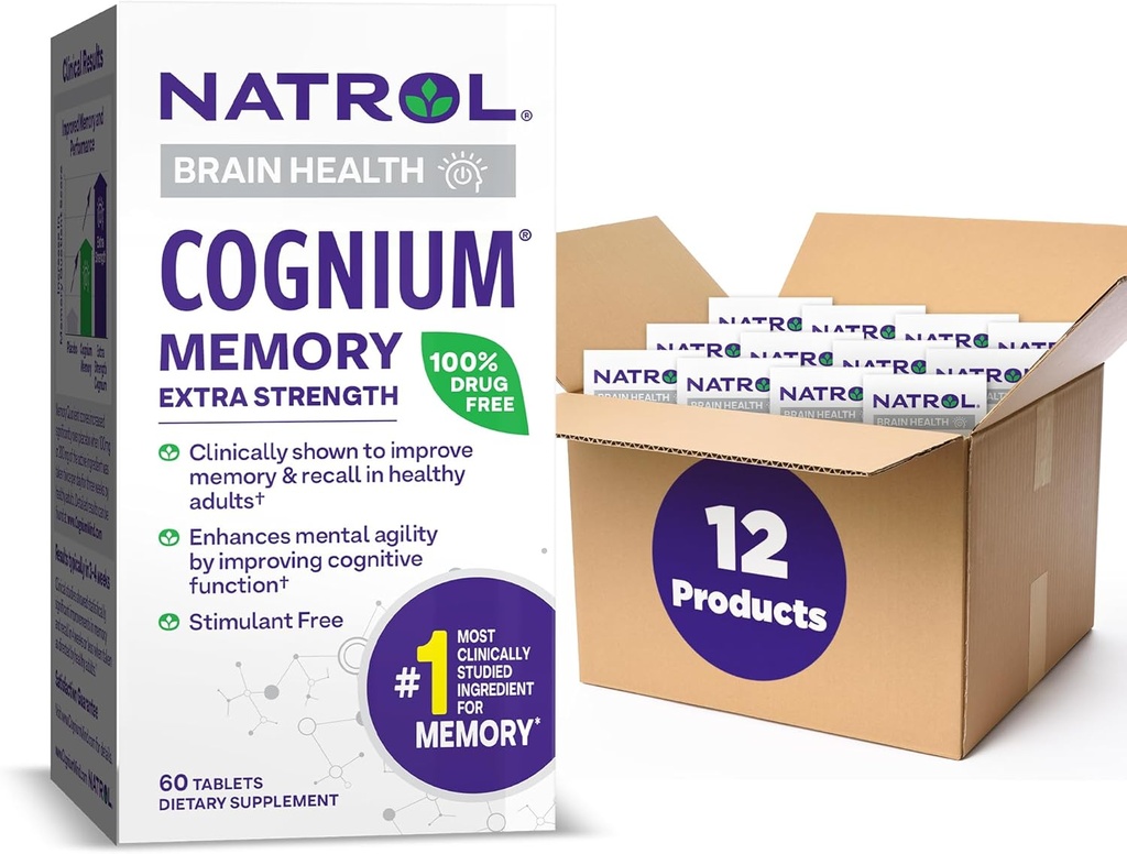 Natrol Standard Cognium Extra Strength, Λευκό, 60 Count (πακέτο των 12)