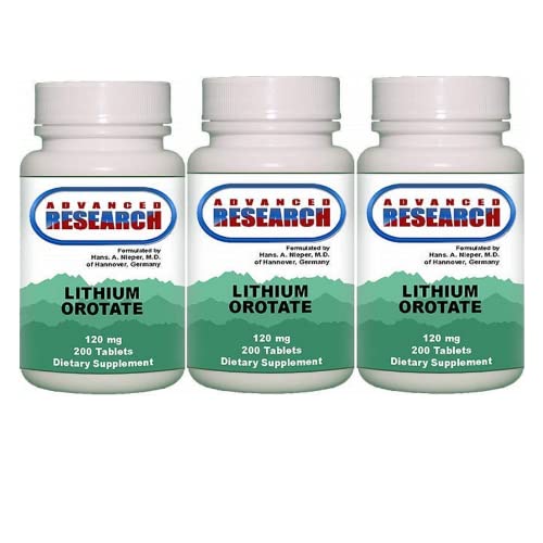 Δρ Hans Nieper Δισκία Οροτικού λιθίου, 120 mg, 3Pack (200 Count Each)