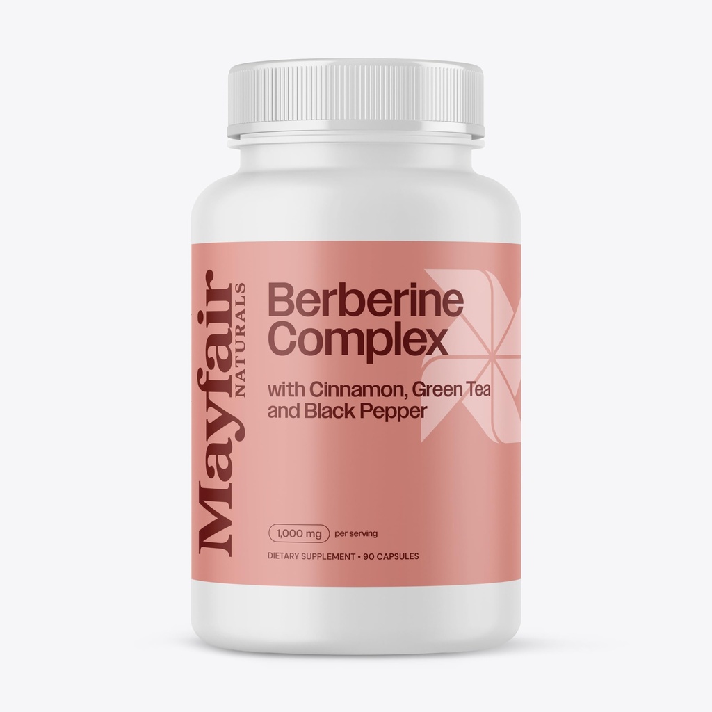 Συμπλήρωμα Complex Berberine, με κανέλα, πράσινο τσάι, και μαύρο πιπέρι 90 κάψουλες