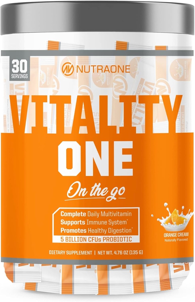 NutraOne VitalityOne On The Go Complete Multivitamin, Probiotic and Enzyme Blend Orange Cream – 30 Σερβιρίσματα