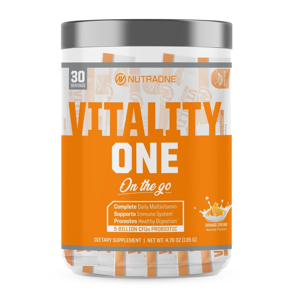 NutraOne VitalityOne On The Go Complete Multivitamin, Probiotic and Enzyme Blend Orange Cream – 30 Σερβιρίσματα