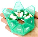 Green Daily Pill Organizer - 7 Ημέρα, 1 ώρα την ημέρα, Travel Pill Box με 7 διαμερίσματα