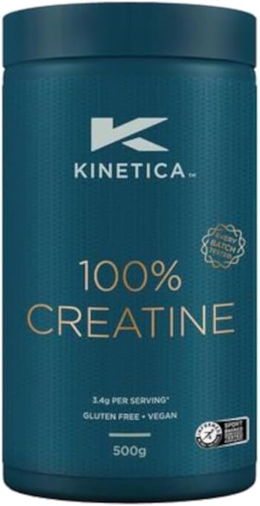 Kinetica 100% Creatine Monohydrate Powder, 147 μερίδες, Creapure Creatine. Διατροφικά συμπληρώματα, Vegan & Gluten Free 500g