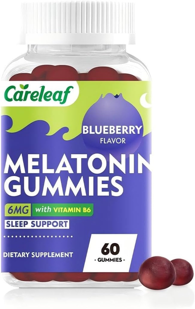 Μελατονίνη Gummies Υποστήριξη ύπνου για άνδρες και γυναίκες Υγεία Ύπνος με 6mg Μελατονίνη & Βιταμίνη B6 Μπλε Βατόμουρο Γεύση 60 Count