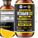 HERBIFY Vitamin D3 10000 IU - Made in USA Liquid Vitamin D Drops - Bone Strength and Immune Support Supplement - Sunshine Replacement - D3 Vitamin Bone and Teeth Supplement - 30 Days Supply - 2 Oz