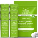 Viter Energy Original Caffeine Mints Spearmint Flavor 6 Pack και 1/2 Pound Bulk Bag Bundle - 40mg Caffeine, B Βιταμίνες, Χωρίς ζάχαρη, Vegan, Ισχυρό ενισχυτή ενέργειας για εστίαση και εγρήγορση
