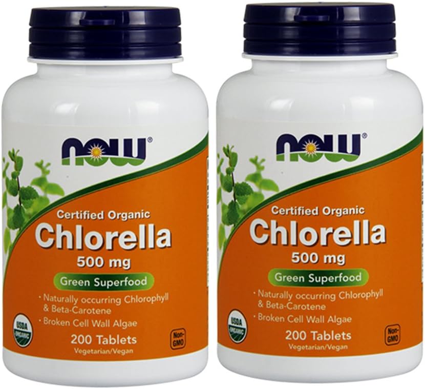 Τώρα τρόφιμα Chlorella 500 mg, 200 δισκία (πακέτο των 2)