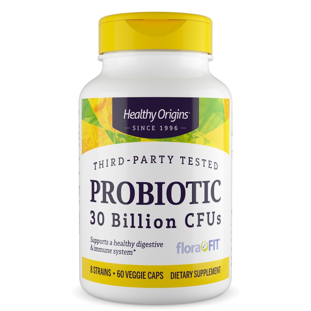 Υγιής προέλευσης Probiotic 30 Δισεκατομμύρια CFU (Self Stable, μη-GMO, Χωρίς γλουτένη, Digestive Health, Gut Health, Immune Support), 60 Veggie Caps