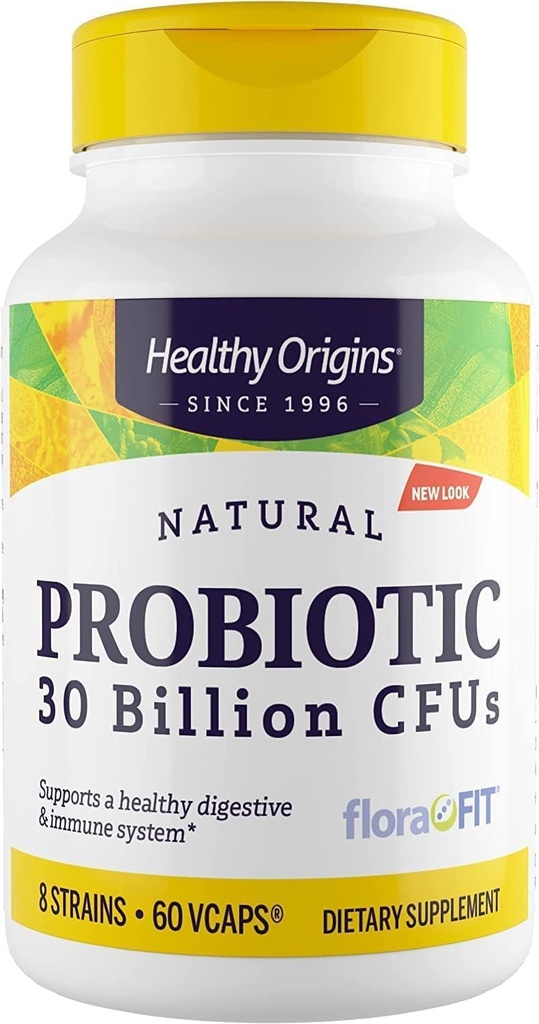 Υγιής προέλευσης Probiotic 30 Δισεκατομμύρια CFU (Self Stable, μη-GMO, Χωρίς γλουτένη, Digestive Health, Gut Health, Immune Support), 60 Veggie Caps