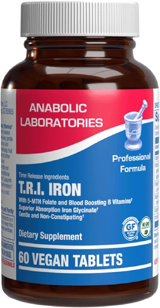 Slow Release Iron Supplement with Vitamin C - Υψηλή Απορρόφηση Απαλό Σιδήρο με Βιταμίνη C για γυναίκες με Methyl B Complex για μέγιστα Οφέλη - Στομάχι φιλικό Vegan & Made in The USA - 60 Services